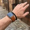 Apple Watch kívül bőr belül szilikon óraszíj /őzbarna/ 40/41 és 42mm