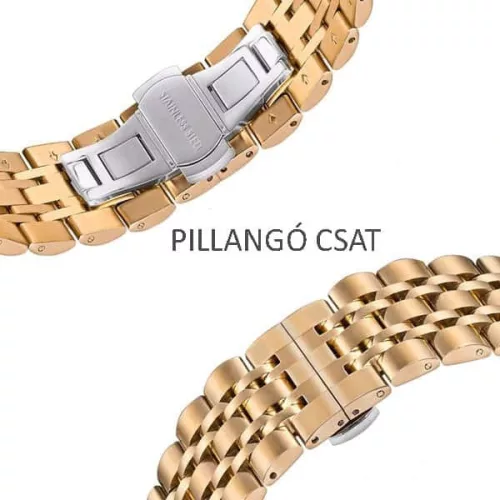 MYBANDZ Pearlmaster láncszemes fém óraszíj - rosegold/ 20mm