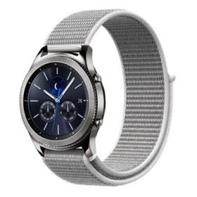   MYBANDZ Tépőzáras rugalmas szövet óraszíj / fehér-szürke / 20mm