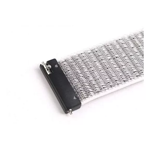 MYBANDZ Tépőzáras rugalmas szövet óraszíj / fehér-szürke / 20mm