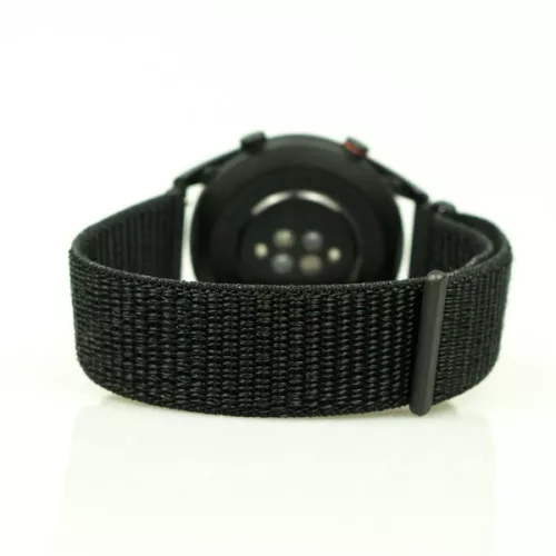 MYBANDZ Tépőzáras rugalmas szövet óraszíj / fekete / 22mm