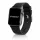 Apple Watch UrbanLeather bőróraszíj / fekete - ezüst csattal / 44/45/46/49 mm