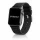 Apple Watch UrbanLeather bőróraszíj / fekete - ezüst csattal / 44/45/46/49 mm