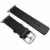 Apple Watch UrbanLeather bőróraszíj / fekete - ezüst csattal / 44/45/46/49 mm