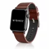 Apple Watch UrbanLeather bőróraszíj / sötétbarna - ezüst csattal / 44/45/46/49 mm