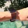 Apple Watch UrbanLeather bőróraszíj / sötétbarna - ezüst csattal / 44/45/46/49 mm