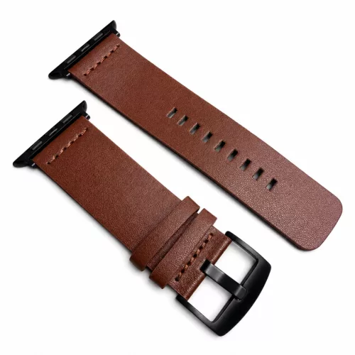 Apple Watch UrbanLeather bőróraszíj / sötétbarna - fekete csattal / 44/45/46/49 mm