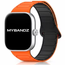   Mybandz Loop mágneses szilikon óraszíj-narancs-fekete (Xiaomi Smart Band 8/9/10 Pro/Xiaomi Redmi Watch 4-5-6)