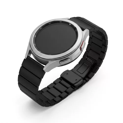 MYBANDZ Nagy láncszemes fém óraszíj / fekete / 22mm