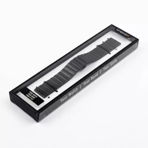MYBANDZ Nagy láncszemes fém óraszíj / fekete / 22mm