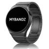 MYBANDZ Nagy láncszemes rés nélküli fém óraszíj / grafit / 22mm