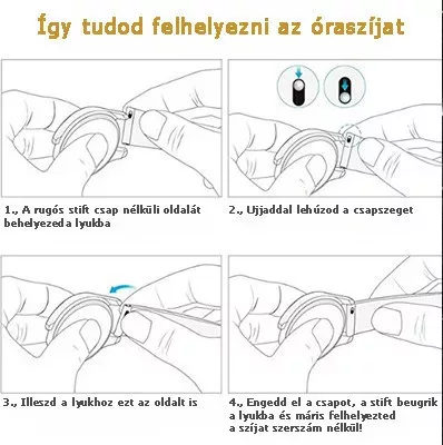 MYBANDZ Nagy láncszemes rés nélküli fém óraszíj / grafit / 22mm