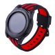 MYBANDZ Szilikon óraszíj /fekete-piros csíkokkal / 22mm
