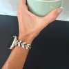 Apple Watch Crystal Bloom láncszemes fém óraszíj /ezüst/ 40/41/42mm