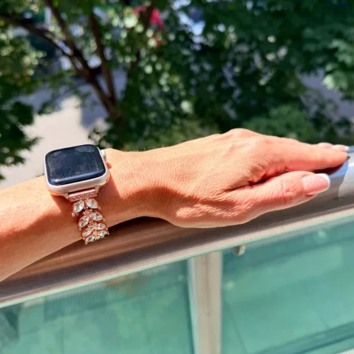Apple Watch Crystal Bloom láncszemes fém óraszíj /rosegold/ 40/41/42mm