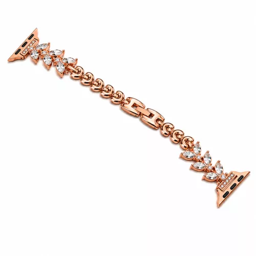 Apple Watch Crystal Bloom láncszemes fém óraszíj /rosegold/ 40/41/42mm