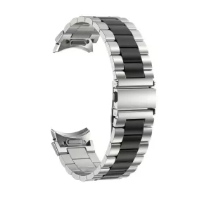  MYBANDZ Klasszikus fém óraszíj rés nélkül - ezüst-fekete Samsung Galaxy Watch 4-5-6-7