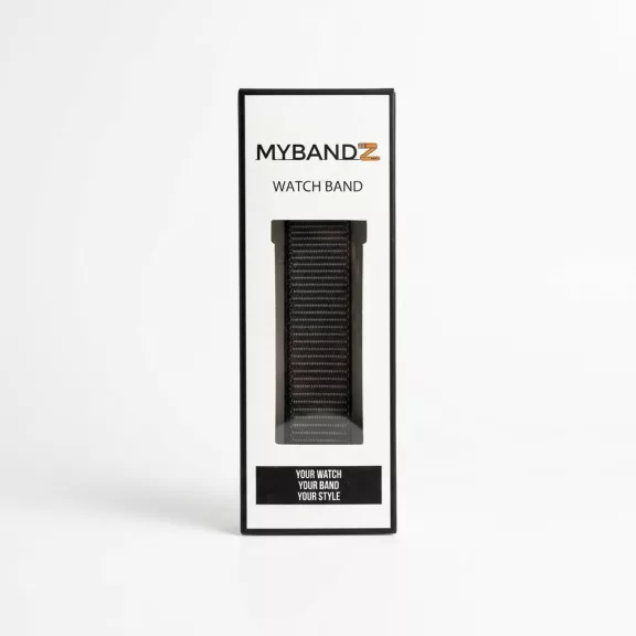 MYBANDZ Tépőzáras rugalmas szövet óraszíj / szürke / 20mm