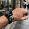 MYBANDZ Klasszikus fém óraszíj /fekete-ezüst/ 22mm