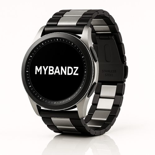 MYBANDZ Klasszikus fém óraszíj /fekete-ezüst/ 20mm