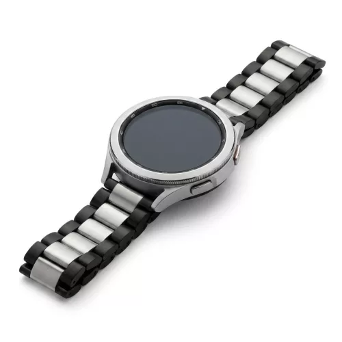 MYBANDZ Klasszikus fém óraszíj /fekete-ezüst/ 20mm