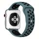 Apple Watch lélegző szilikon óraszíj /zöldeskék-fekete/ 44/45/46/49 mm