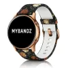 MYBANDZ Szilikon óraszíj rosegold csattal (virágmintás) / 20mm