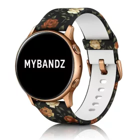   MYBANDZ Szilikon óraszíj rosegold csattal (virágmintás) / 20mm
