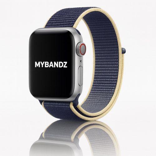 Apple Watch rugalmas szövet óraszíj /kék-sárga/ 44/45/46/49 mm