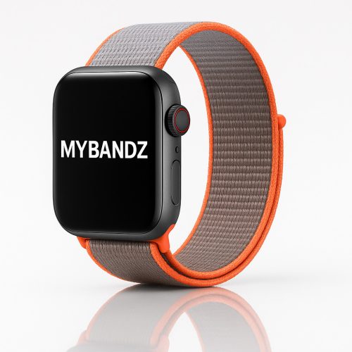 Apple Watch rugalmas szövet óraszíj /szürke-narancs/ 44/45/46/49 mm