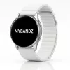 MYBANDZ Mágneses loop bőróraszíj /fehér// 22mm