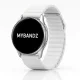 MYBANDZ Mágneses loop bőróraszíj /fehér// 22mm