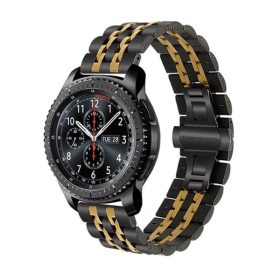   MYBANDZ Jubilee láncszemes fém óraszíj / fekete-arany / 22mm