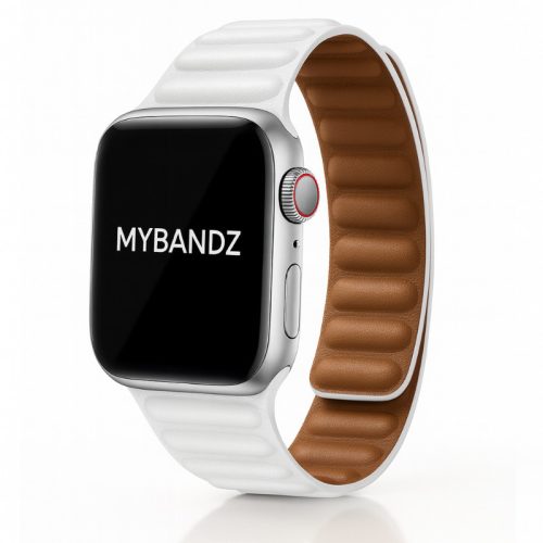 Apple Watch két részes mágneses bőróraszíj /fehér/40/41 és 42mm