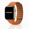 Apple Watch két részes mágneses bőróraszíj /narancs/ 44/45/46/49 mm