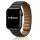 Apple Watch két részes mágneses bőróraszíj /fekete/ 44/45/46/49 mm