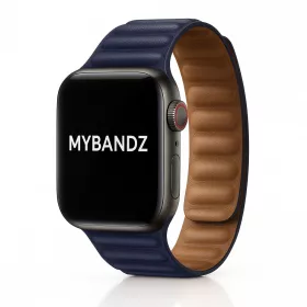   Apple Watch két részes mágneses bőróraszíj /mélykék/ 44/45/46/49 mm