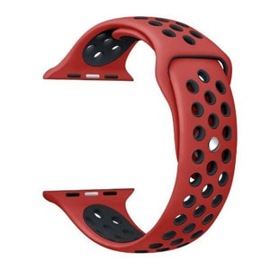 Apple Watch lélegző szilikon óraszíj /piros - fekete/ 44/45/46/49 mm