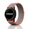 MYBANDZ Tépőzáras rugalmas szövet óraszíj / szürke-korallpiros / 22mm