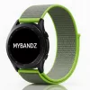 MYBANDZ Tépőzáras rugalmas szövet óraszíj / szürke-neon zöld / 22mm
