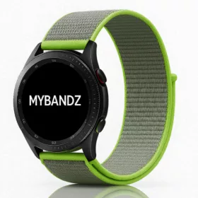   MYBANDZ Tépőzáras rugalmas szövet óraszíj / szürke-neon zöld / 22mm