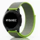 MYBANDZ Tépőzáras rugalmas szövet óraszíj / szürke-neon zöld / 22mm