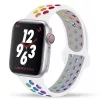 Apple Watch lélegző szilikon óraszíj /fehér-szivárvány/ 40/41 és 42mm