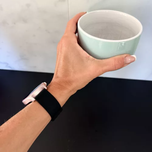 MYBANDZ Litchi mágneses szilikon óraszíj /fekete/ / 20mm