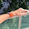 MYBANDZ Litchi mágneses szilikon óraszíj /narancs-fekete/ / 20mm
