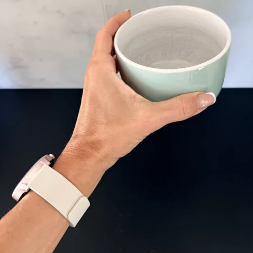 MYBANDZ Litchi mágneses szilikon óraszíj /bézs/ 20mm