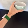 MYBANDZ Litchi mágneses szilikon óraszíj /sötétzöld-fekete/ / 20mm
