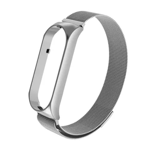 MYBANDZ Mi Band 5/6 - Milánói mágneses fém óraszíj - ezüst