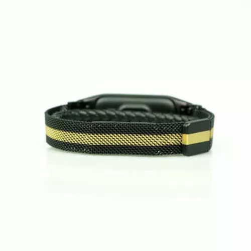 MYBANDZ Mi Band 5/6 - Milánói mágneses fém óraszíj - fekete-arany