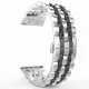 MYBANDZ Pearlmaster láncszemes fém óraszíj - ezüst-fekete/ 20mm